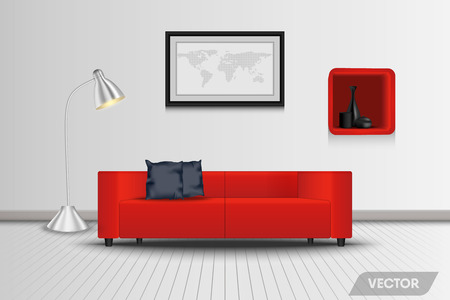 Living room interior design and decorative., Vector, Illustrationのイラスト素材