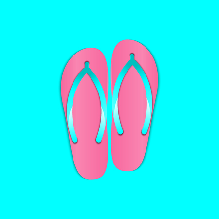 Flip flops beach slippers element for summer theme., Summer conceptのイラスト素材