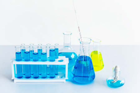 laboratory microscope of healthcare and medicine researcher scientist with lab equipment tools on...