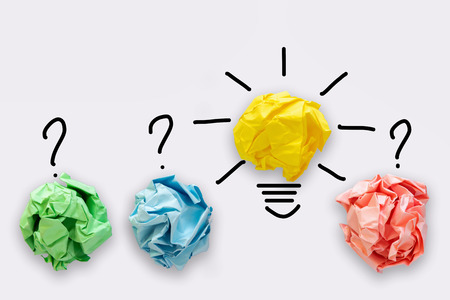 Creative Idea of Power Thinking Concept, Paper lightbulb Design With Graphic Drawing Stroke Line. Brainstorming Inspiration and Business Strategies Concept.の写真素材