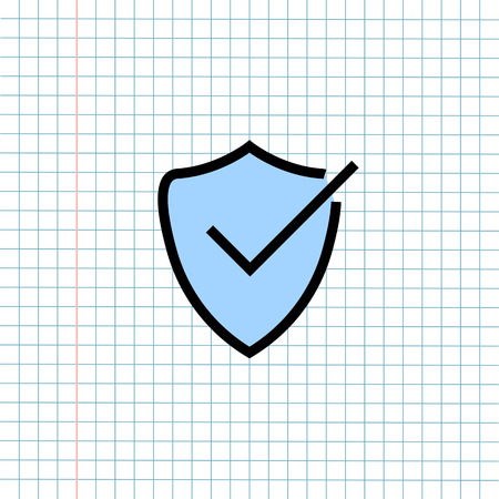 Security Privacy Symbol Icon on Paper Note Background, Media Icon for Technology Communication and Business E-Commerce Concept. Vector, Illustrationのイラスト素材