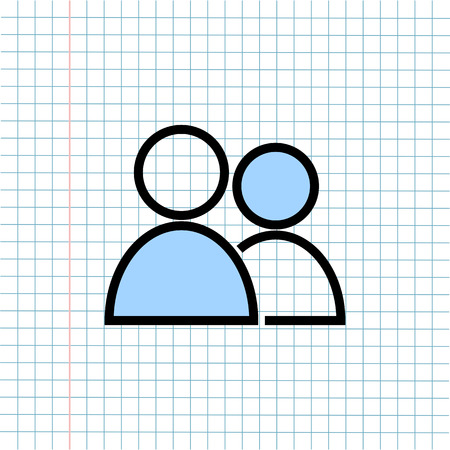Personal Users Icon on Paper Note Background, Media Icon for Technology Communication and Business E-Commerce Concept. Vector, Illustrationのイラスト素材