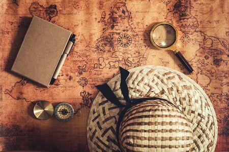 Navigation Explore of Journey Planning, Travel Destination and Expedition Plan Vacation trip., Close...