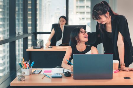 Portrait of Business Women are Woking in Office Workplace, Occupation and Career Concept.の写真素材