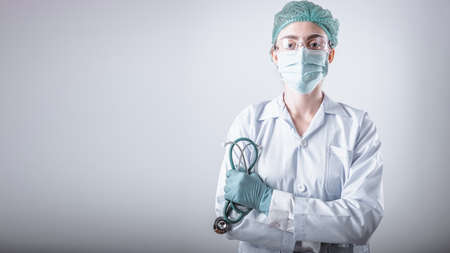 Medical Patient Healthcare and Doctor Occupation Concept, Medicine Physician Doctor With Stethoscope...