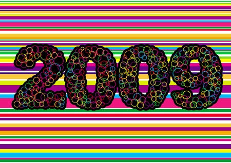 Colorful vibrant Happy New Year 2009 greetingsのイラスト素材