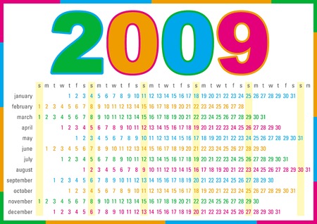 Calendar 2009 on white backgroundのイラスト素材