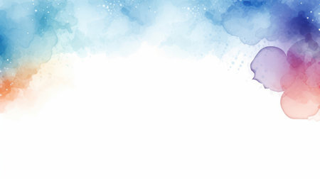 Watercolor art background vector. Wallpaper design with winter flower paint brush line art. Earth tone blue, pink, ivory, beige watercolor Illustration for prints, wall art, cover and invitation.のイラスト素材