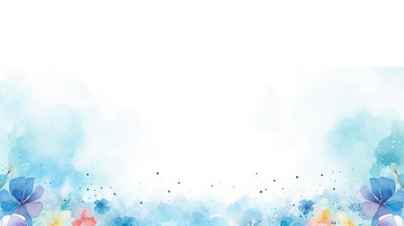 Watercolor art background vector. Wallpaper design with winter flower paint brush line art. Earth tone blue, pink, ivory, beige watercolor Illustration for prints, wall art, cover and invitation.のイラスト素材