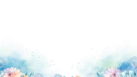 Watercolor art background vector. Wallpaper design with winter flower paint brush line art. Earth tone blue, pink, ivory, beige watercolor Illustration for prints, wall art, cover and invitation.のイラスト素材