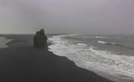Basalt columns on the beach at Reynisfjara.
