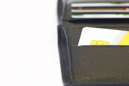 credit card in walletの写真素材