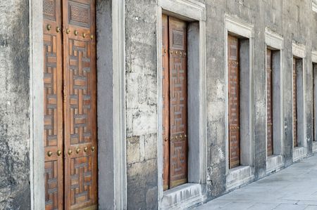 old doors in mosqueの写真素材