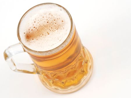 beer on white, space for messagesの写真素材