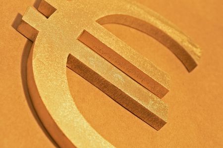 euro sign close up, shallow dofの写真素材