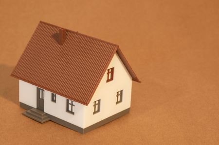 mini house for real estate concept, space for messagesの写真素材