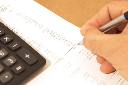 businessman working on finance tables