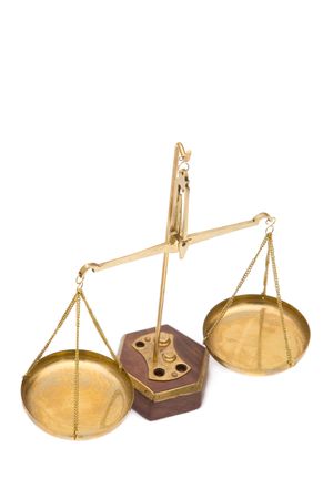 scales of justice on white background, space for messages