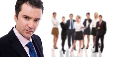 business teamwork concept with lots of business people on white