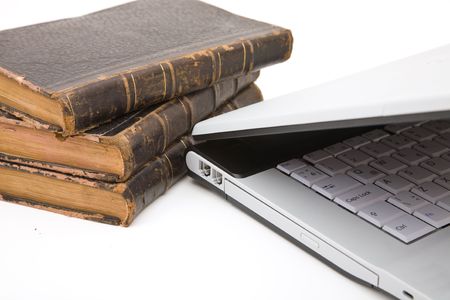 legal concept with law books and modern laptopの写真素材