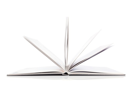 Open book isolated on white background
