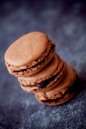 sweet macaron cookies close up, shallow dofの写真素材