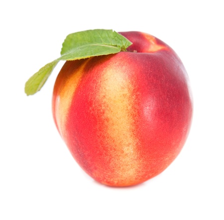 beautiful peach on white backgroundの写真素材