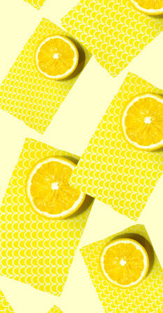 color yellow fresh citrus conceptual background spring wallpaperの写真素材