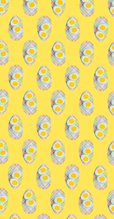 color yellow blue eggs conceptual background for easter spring wallpaper poster aprilの写真素材