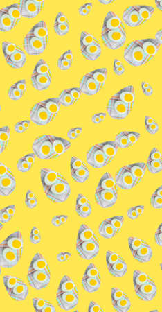 color yellow blue eggs conceptual background for easter spring wallpaper poster aprilの写真素材