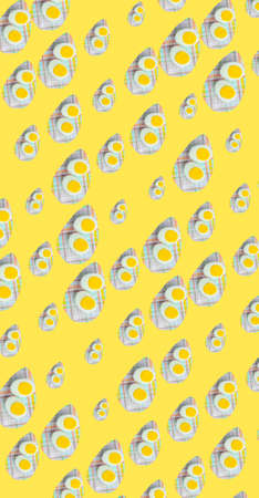 color yellow blue eggs conceptual background for easter spring wallpaper poster aprilの写真素材