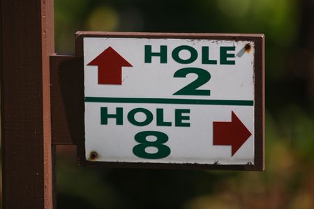 Golf sign close upの写真素材