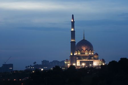 Putrajaya mosque in Kuala Lumpur, Malaysia.の写真素材