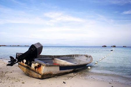 Speed boat at the seaside.