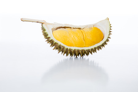 Malaysia fresh tropical durian fruit in isolated white backgroundの写真素材