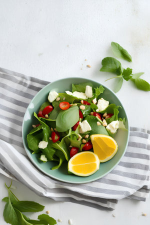Experience the perfect balance of flavors in our gourmet salad, a culinary masterpiece that will leave you craving for moreの素材