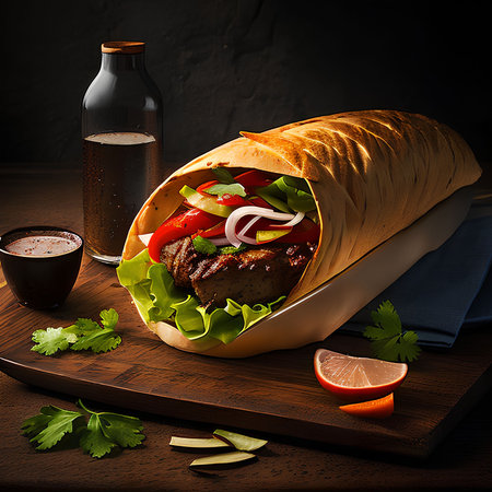 Satisfy your cravings with our succulent kebab, grilled to perfection for a mouthwatering experienceの素材