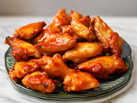 Treat yourself to the iconic and mouthwatering delight of fried chicken wings, a crowd-pleasing favoriteの素材