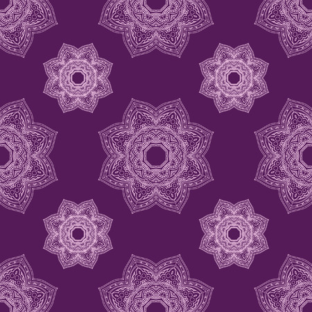 Hand drawn seamless pattern with mandalas. Endless texture can be used for wallpaper, textile, pattern fills, web page background.のイラスト素材