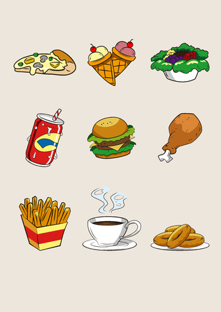 Food and beverage cartoon icon illustrationのイラスト素材