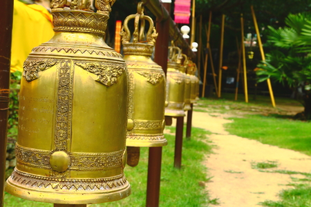 Bell in Jed-Yod Temple at Chieng-Maiの写真素材