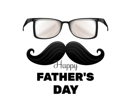 Happy Fathers Day. vintage retro greeting card for Fathers Day. Vector illustration isolated on white backgroundのイラスト素材