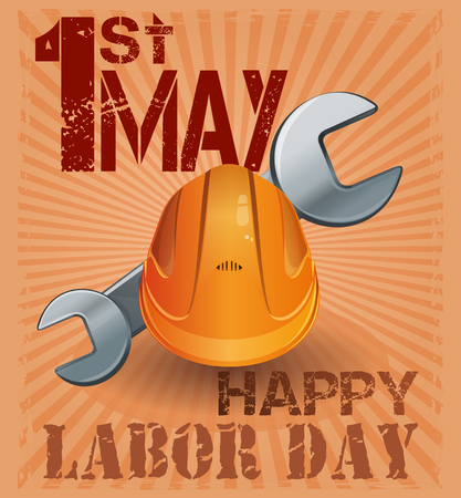 International Labor Day. 1st May. Retro posterのイラスト素材