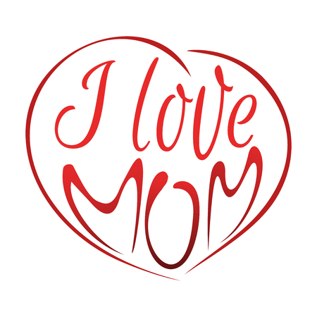 I love mom. Mothers Day lettering designのイラスト素材