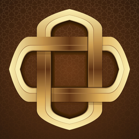 Islamic decorative art in brown arabic backgroundのイラスト素材