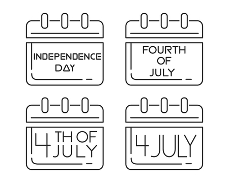 Calendars icons set for the Independence Dayのイラスト素材