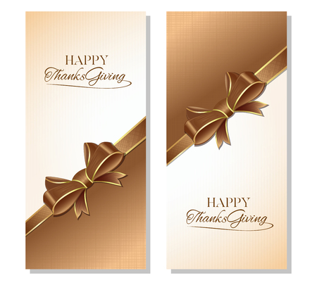 Thanksgiving banner set. Thanksgiving lettering card. Vector illustrationのイラスト素材