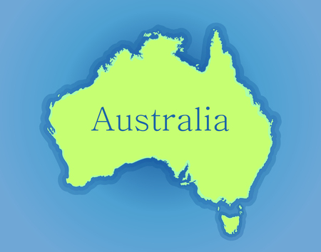 Map of Australia. High detailed silhouette of Australia on a background of the ocean. Vector illustrationのイラスト素材