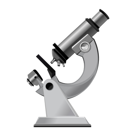 Laboratory microscope isolated on a white background. Vector illustrationのイラスト素材