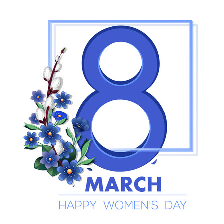 Womens Day design with flowers.のイラスト素材